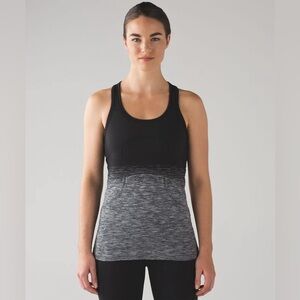 Lululemon Swiftly Tech Black and Grey Racerback Tank Size 6
